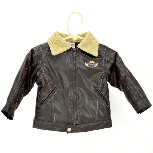 Mac Henry Other - Mac Henry Infant Faux Leather Fur Jacket Sz 12 M